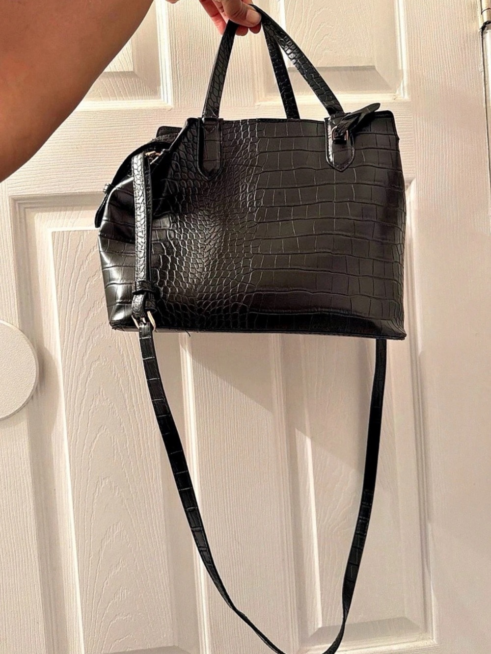 Black Croc-Embossed purse